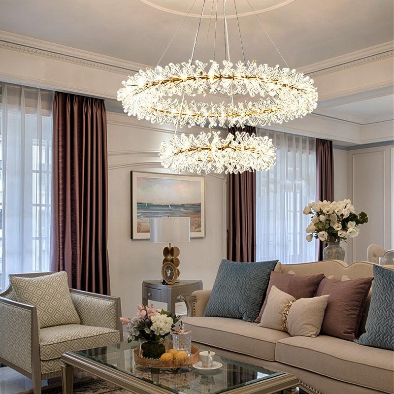Candelabru de lux cu cristale pentru living | boxzora