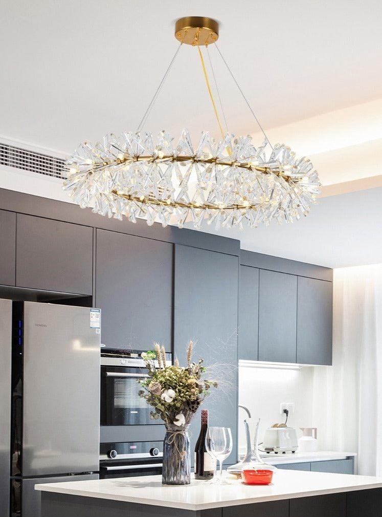 Candelabru de lux cu cristale pentru living | boxzora