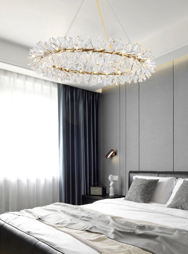Candelabru de lux cu cristale pentru living | boxzora