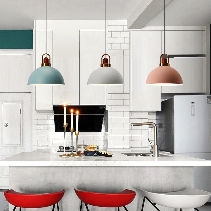 Lámpara LED de techo de madera Nordic Single Macaron | boxzora
