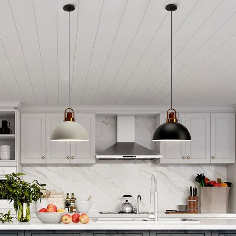 Lámpara LED de techo de madera Nordic Single Macaron | boxzora