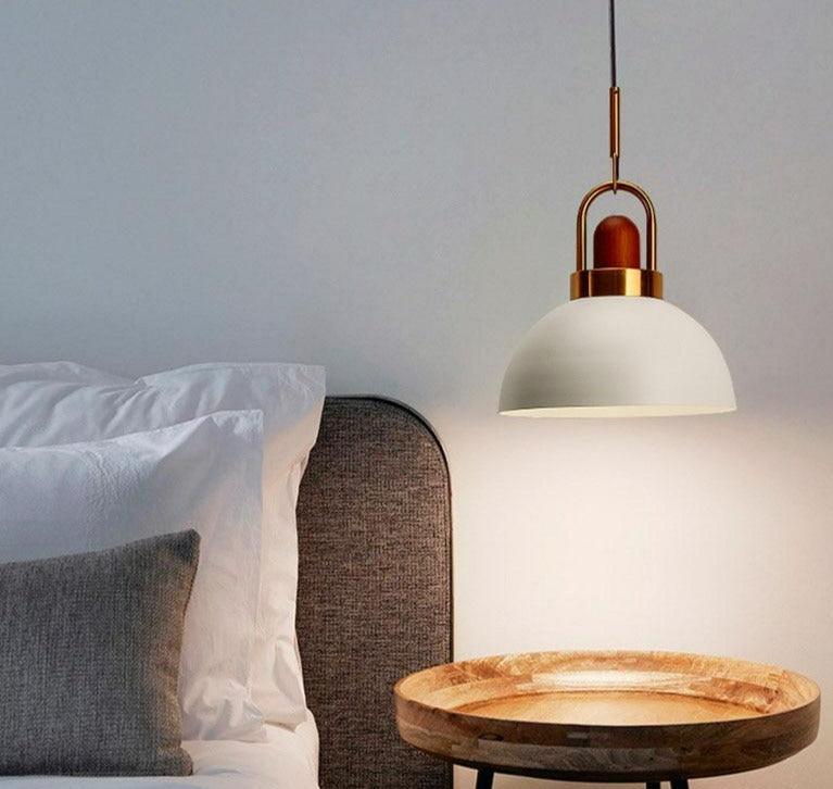 Lámpara LED de techo de madera Nordic Single Macaron | boxzora