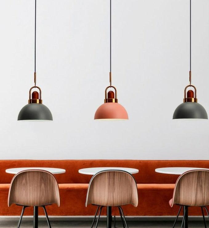 Lámpara LED de techo de madera Nordic Single Macaron | boxzora