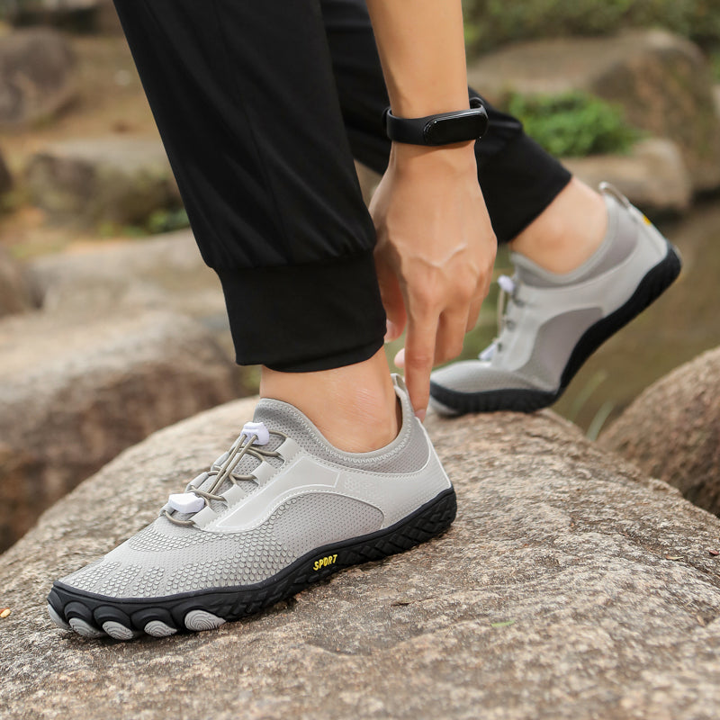 Minimalist Barefoot Athletic Trainers — Roomy Forefoot Shape, Flexible Sport Shoes