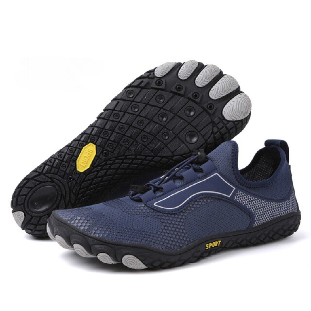 Minimalist Barefoot Athletic Trainers — Roomy Forefoot Shape, Flexible Sport Shoes