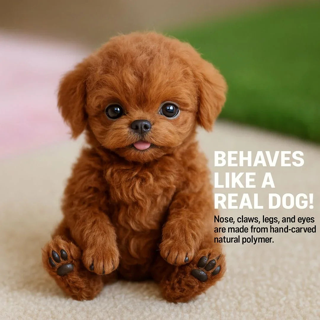 Peluche interactive représentant un chiot réaliste — Animal en peluche avec mouvements et sons