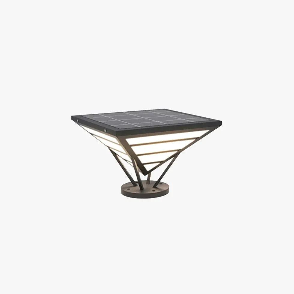 Lampă LED solară tip stâlp pentru exterior, impermeabilă, cu design de diamant | boxzora