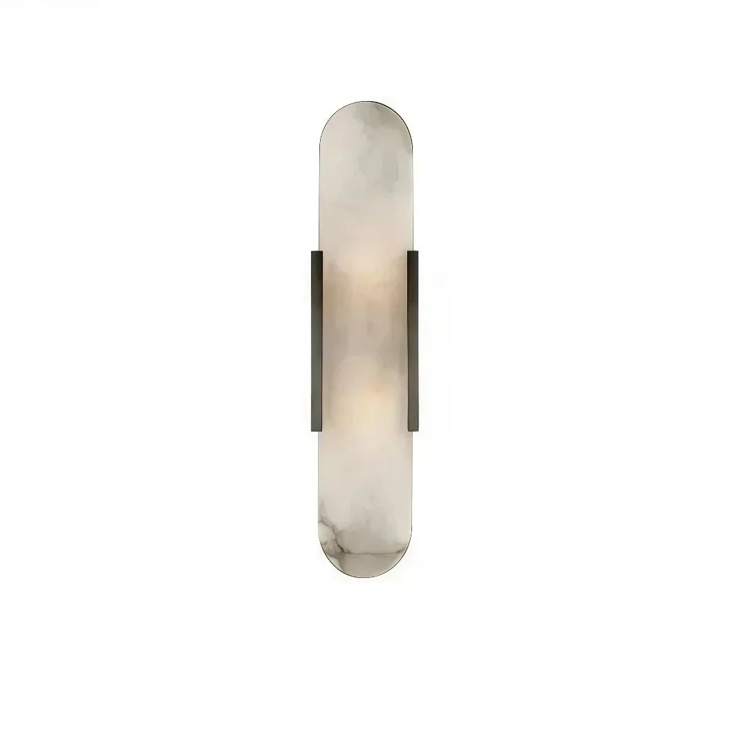 Moderne marmorvegglampe med blendingsbeskyttelse for sengekanten, oval form | boxzora