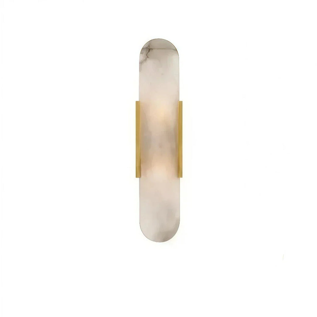 Moderne marmorvegglampe med blendingsbeskyttelse for sengekanten, oval form | boxzora
