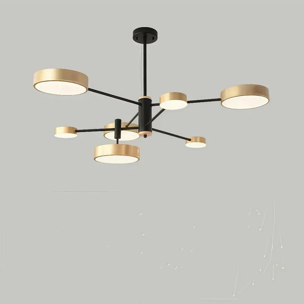 Lámpara de araña nórdica LED metálica y regulable para la sala de estar | boxzora