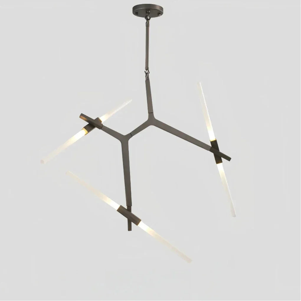 Candelabru modern din sticlă, cu braț reglabil și protecție împotriva orbirii, pentru sufragerie | boxzora