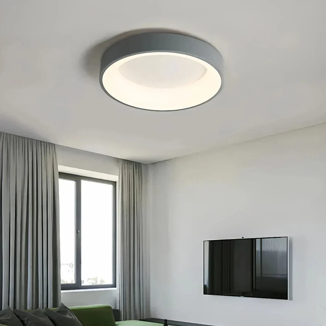 Modern Round Flush Ceiling Light Metal Dimmable for Bedrooms | boxzora