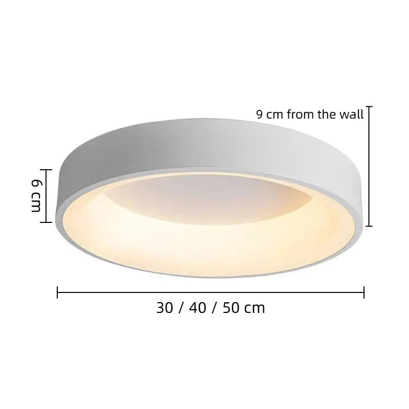 Modern Round Flush Ceiling Light Metal Dimmable for Bedrooms | boxzora