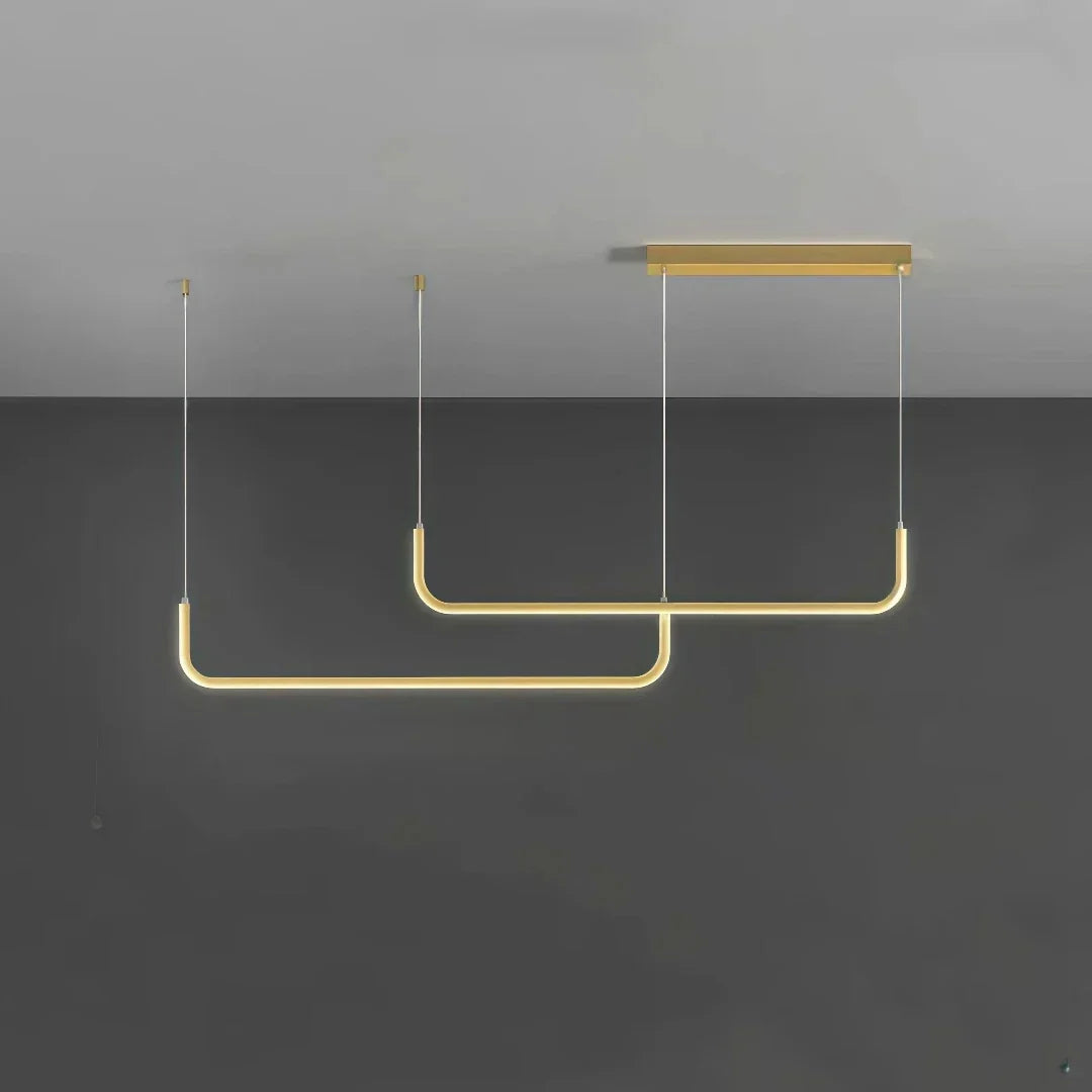 Minimalistické lineární stmívatelné kovové závěsné světlo do jídelny | boxzora