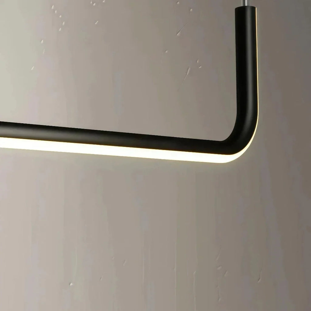 Lámpara colgante lineal minimalista de metal regulable para comedor | boxzora