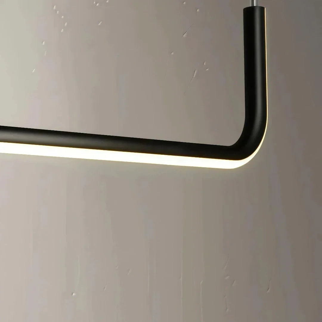 Lámpara colgante lineal minimalista de metal regulable para comedor | boxzora