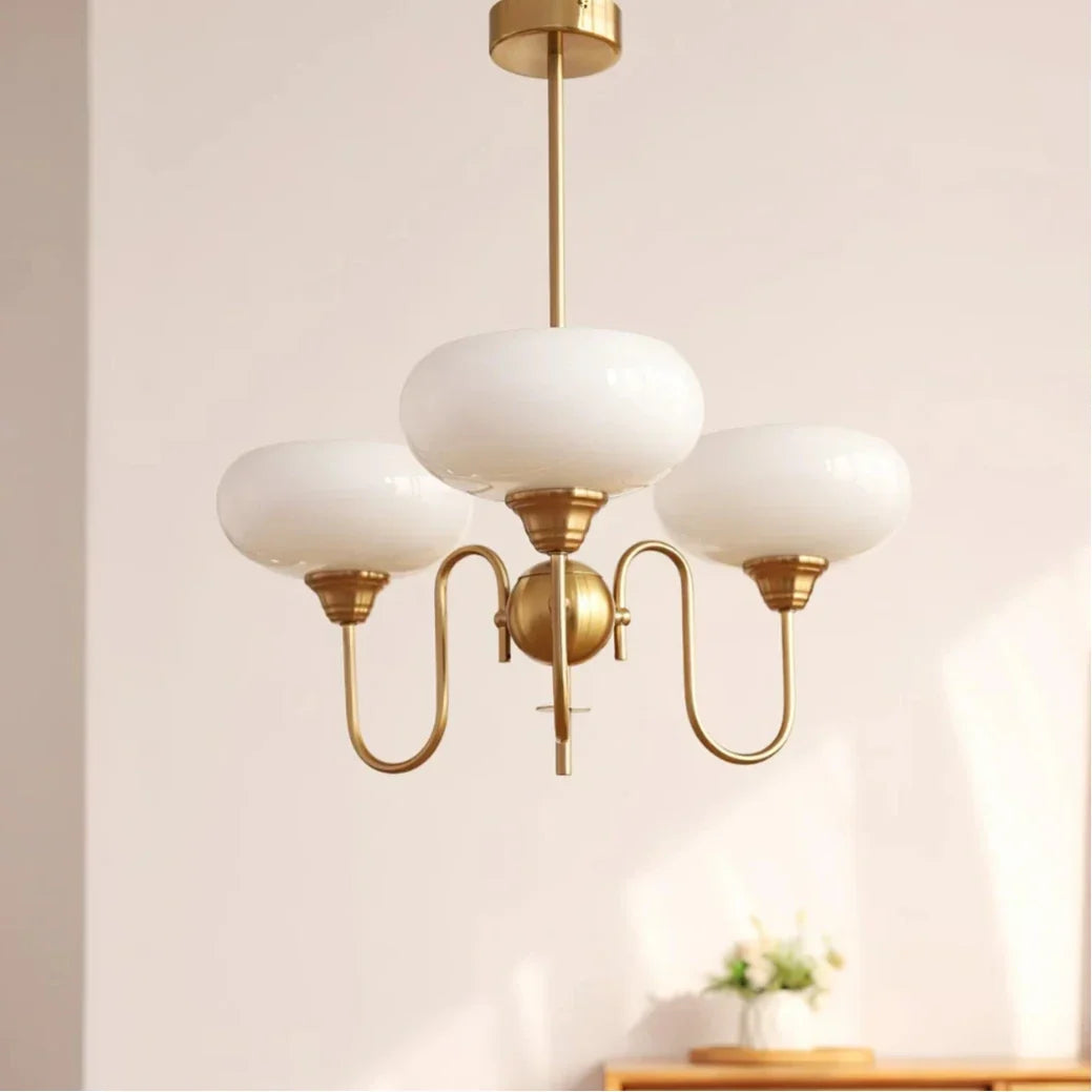 Candelabru din sticlă în culoarea kaki, în stil mid-century, cu intensitate reglabilă, pentru sufragerie | boxzora