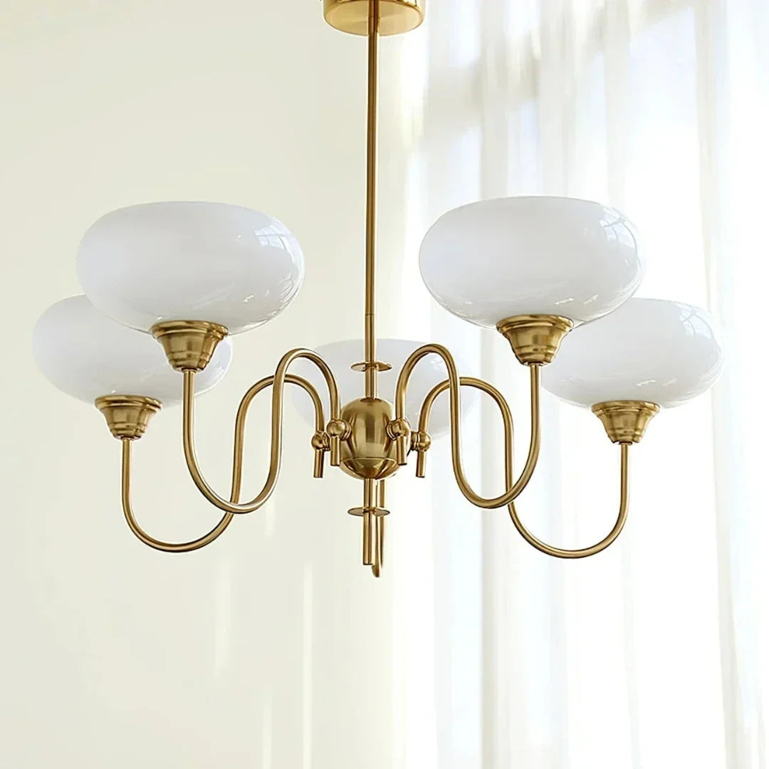 Candelabru din sticlă în culoarea kaki, în stil mid-century, cu intensitate reglabilă, pentru sufragerie | boxzora