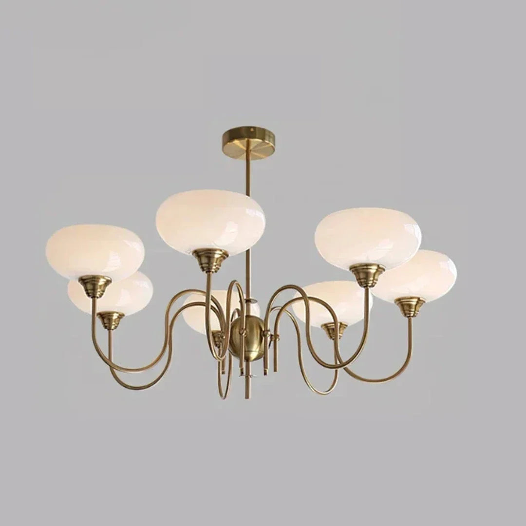 Candelabru din sticlă în culoarea kaki, în stil mid-century, cu intensitate reglabilă, pentru sufragerie | boxzora