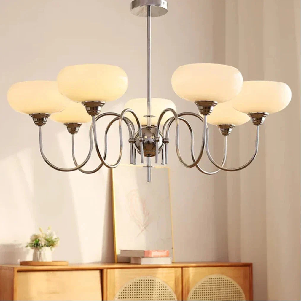 Candelabru din sticlă în culoarea kaki, în stil mid-century, cu intensitate reglabilă, pentru sufragerie | boxzora