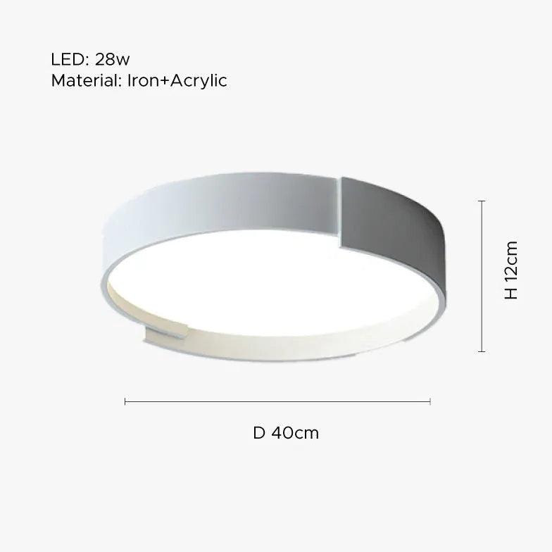 Moderne rund LED-loftlampe i cremefarve | boxzora