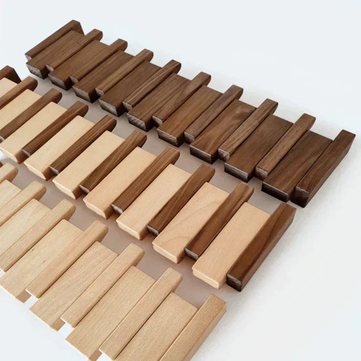 Wall-Mounted Wood Coat Rack — Fold-Out Hooks, Vertical Panels
