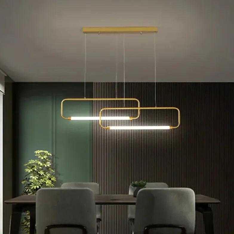 Minimalistyczna prostokątna lampa wisząca do jadalni | boxzora