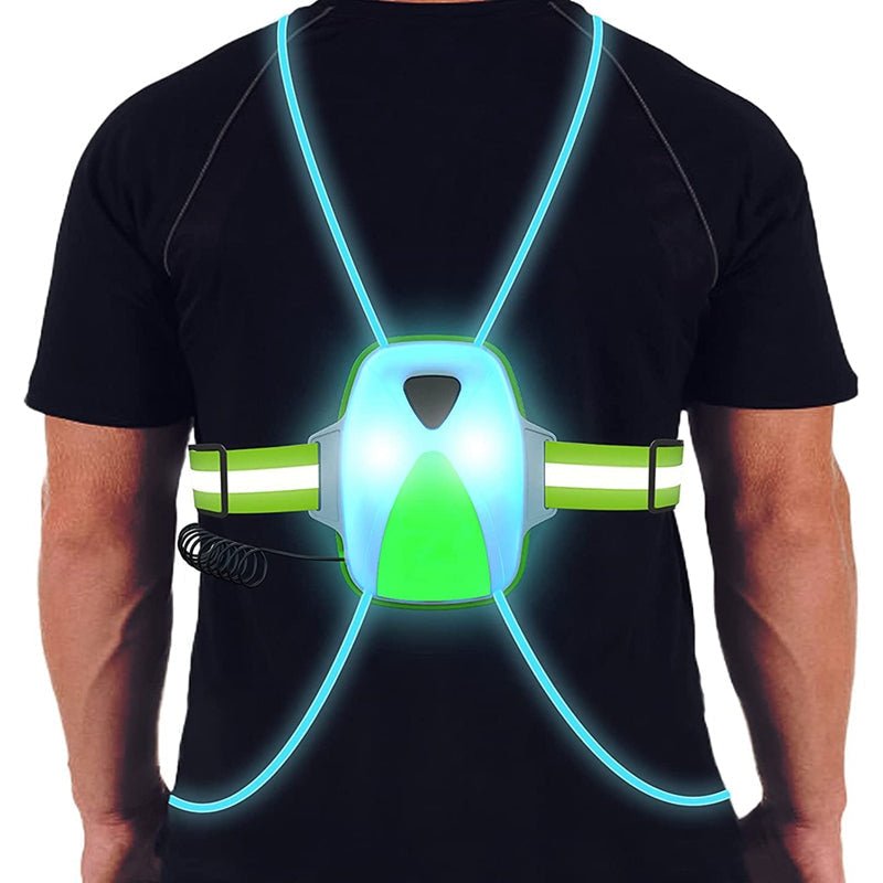 ReflectGlow nagy láthatóságú futómellény – állítható, 6 LED-színnel, USB-ről tölthető, vízálló