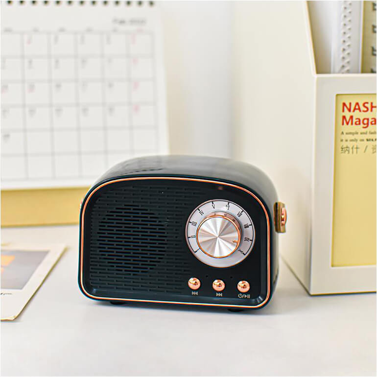 Sandsberg Retro Round Radio Bluetooth Speaker — Wireless, Portable Audio