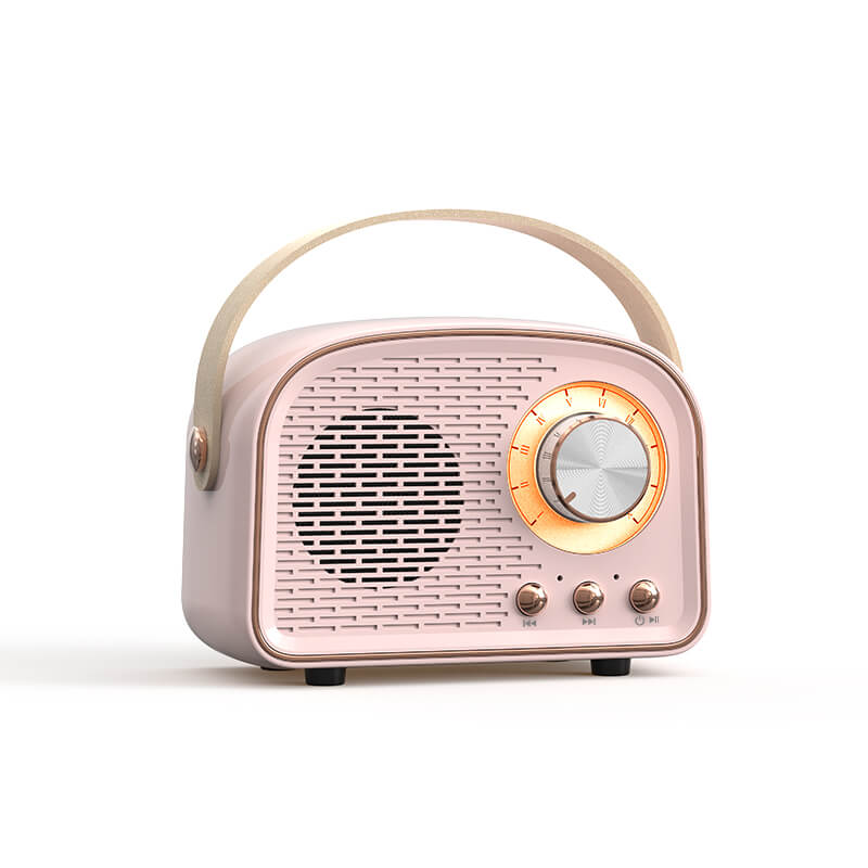 Kerek retro Bluetooth-hangszóró — vezeték nélküli hordozható rádió, stílusos nosztalgikus kialakítás