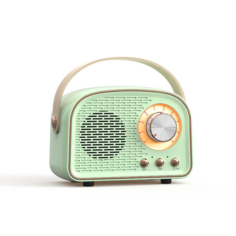 Kerek retro Bluetooth-hangszóró — vezeték nélküli hordozható rádió, stílusos nosztalgikus kialakítás