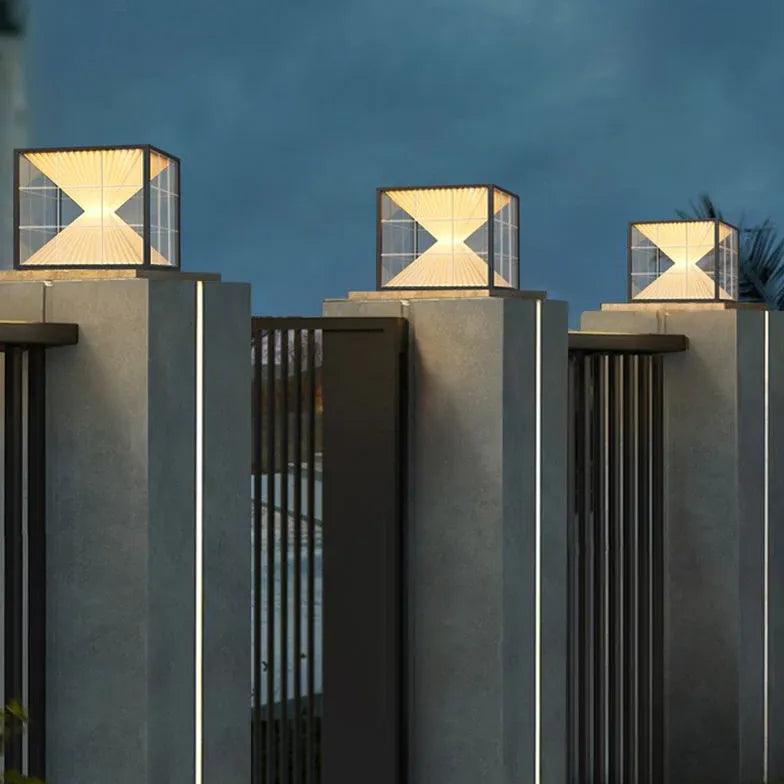 Εξωτερικοί τετράγωνοι στύλοι φωτισμού LED από ανοξείδωτο χάλυβα | boxzora