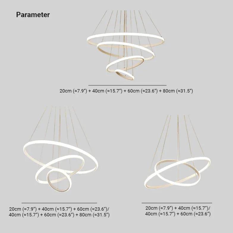 Luminária pendente LED minimalista em anel para quarto | boxzora