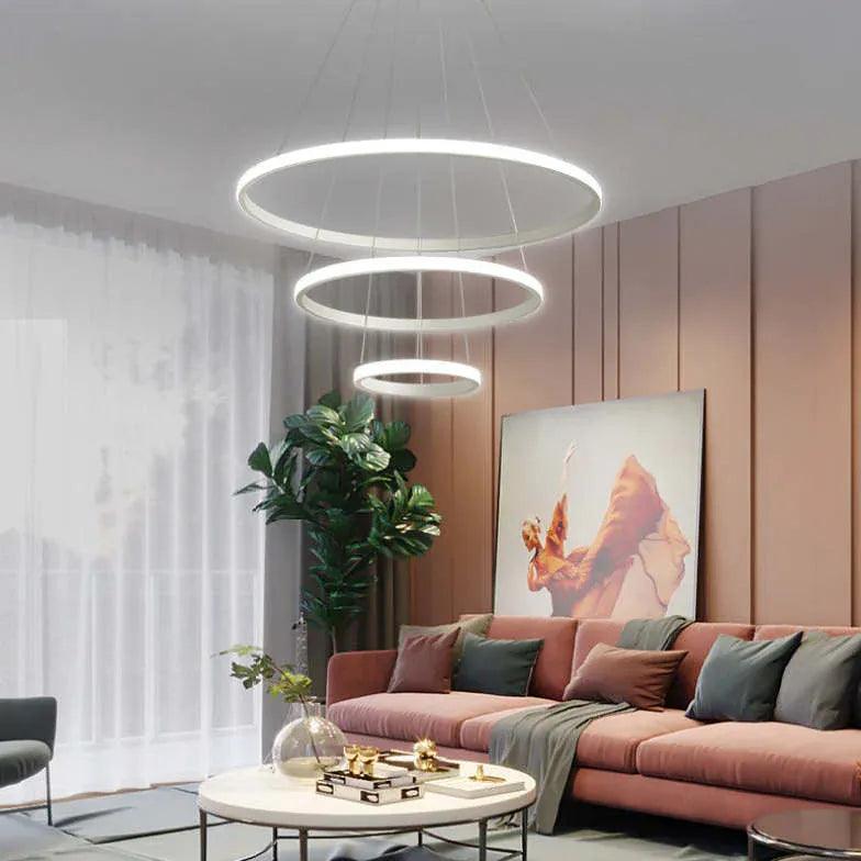 Lampada a sospensione minimalista ad anello con LED per camera da letto | boxzora
