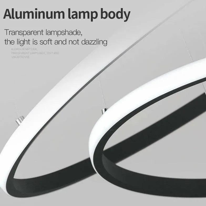 Luminária pendente LED minimalista em anel para quarto | boxzora