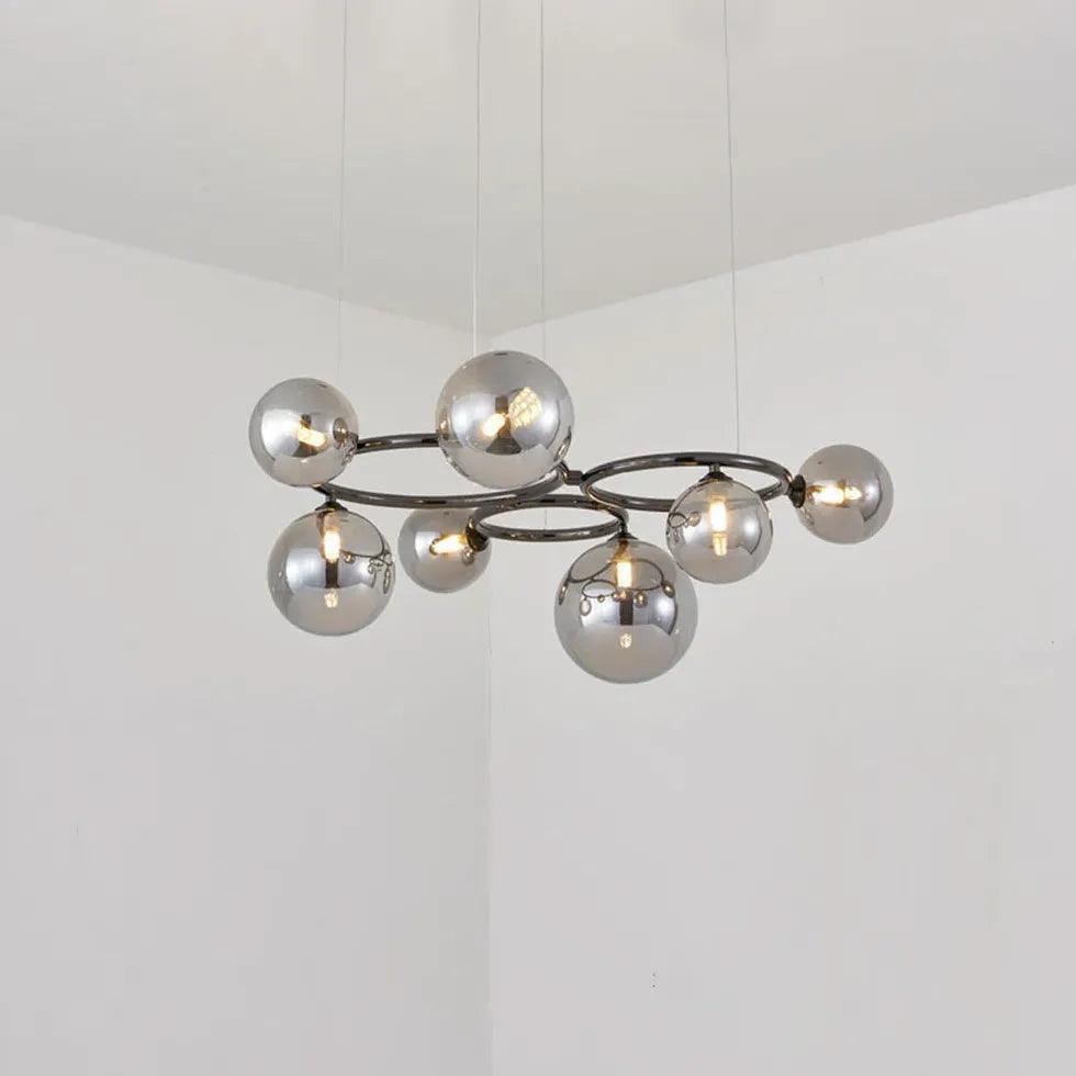 Moderne bolvormige hanglamp met grijs glas | boxzora