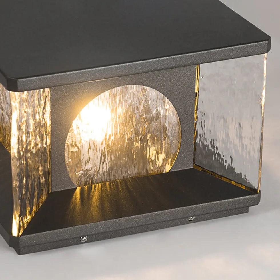 Moderne utendørs solcelledrevet søylelampe i glass for hagen, IP65 | boxzora