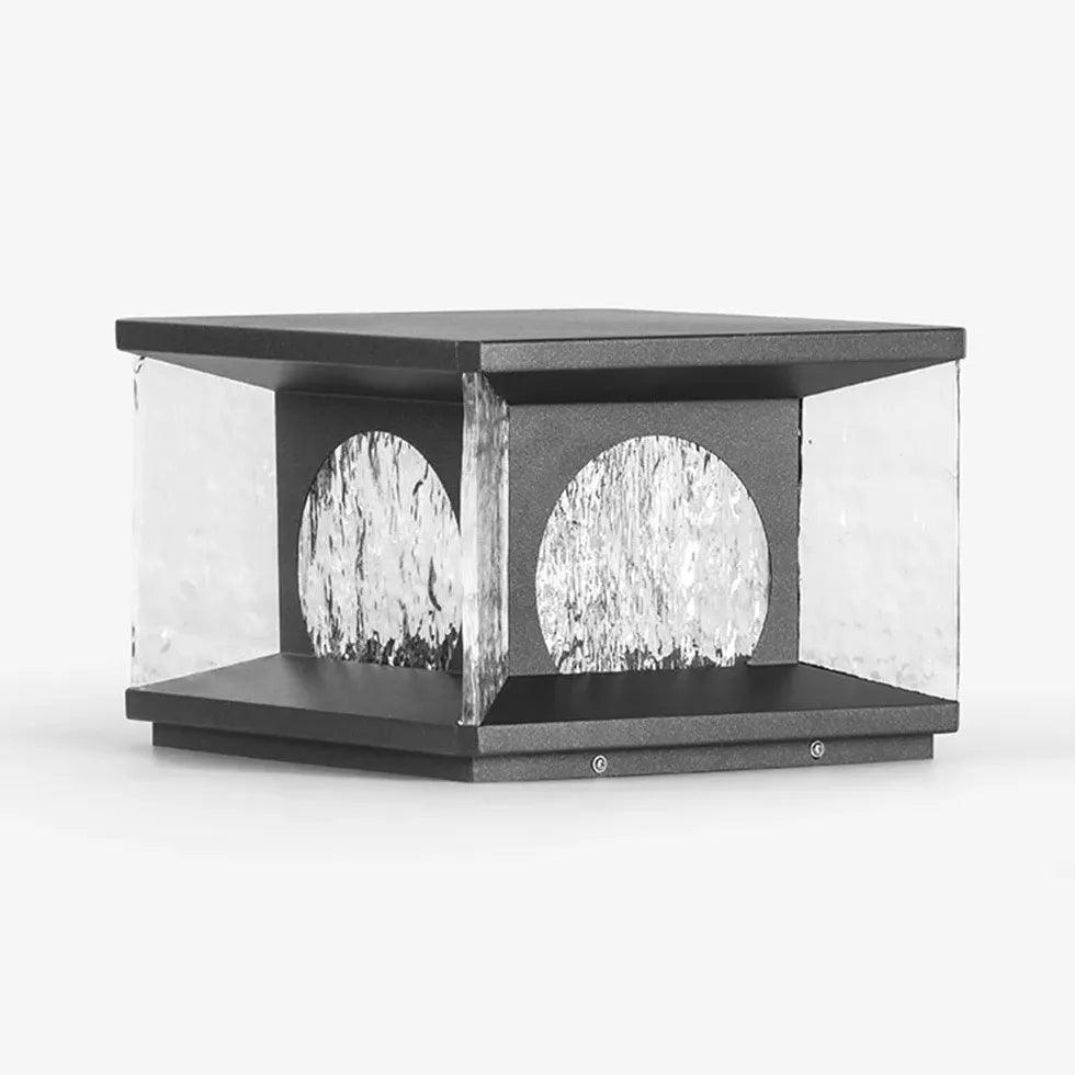 Moderne utendørs solcelledrevet søylelampe i glass for hagen, IP65 | boxzora