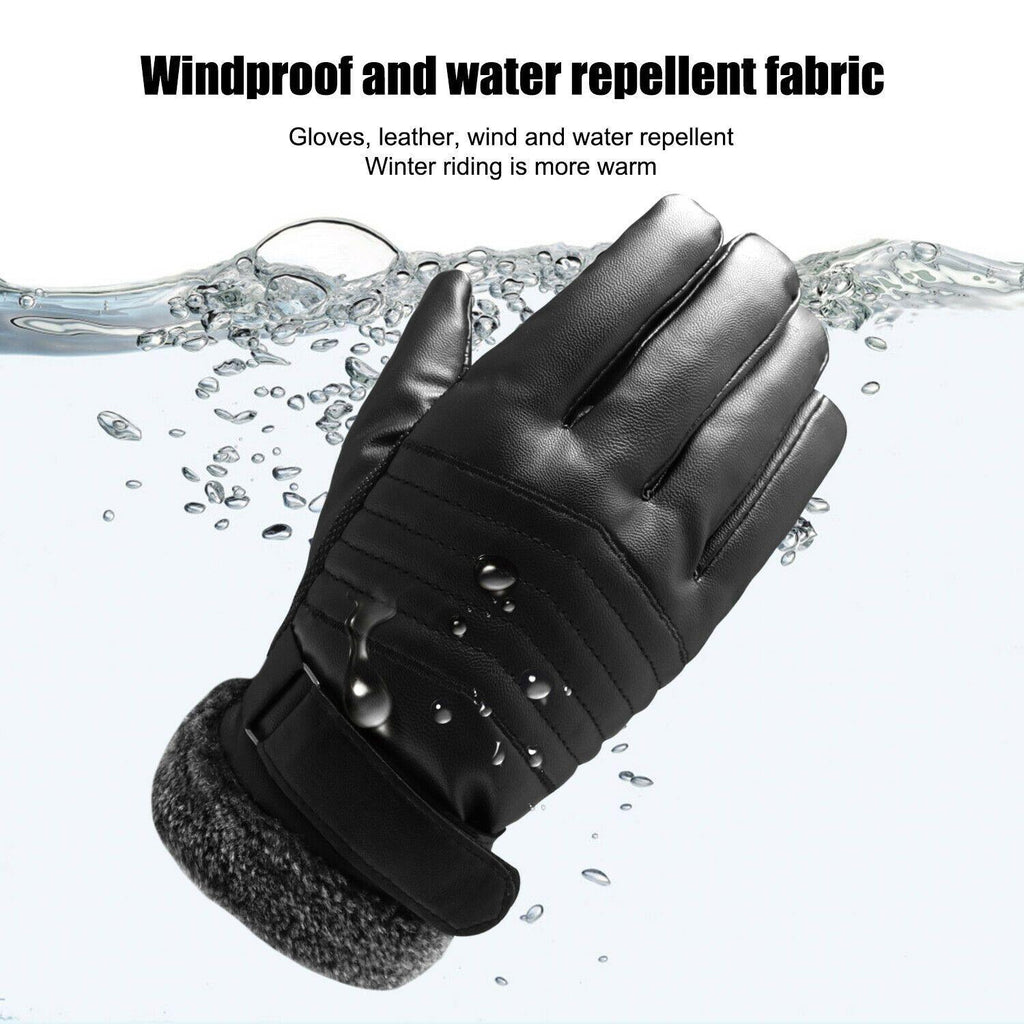 Gants de ski en cuir imperméables, conçus pour résister à -30℃ — isolation thermique, compatibles avec les écrans tactiles