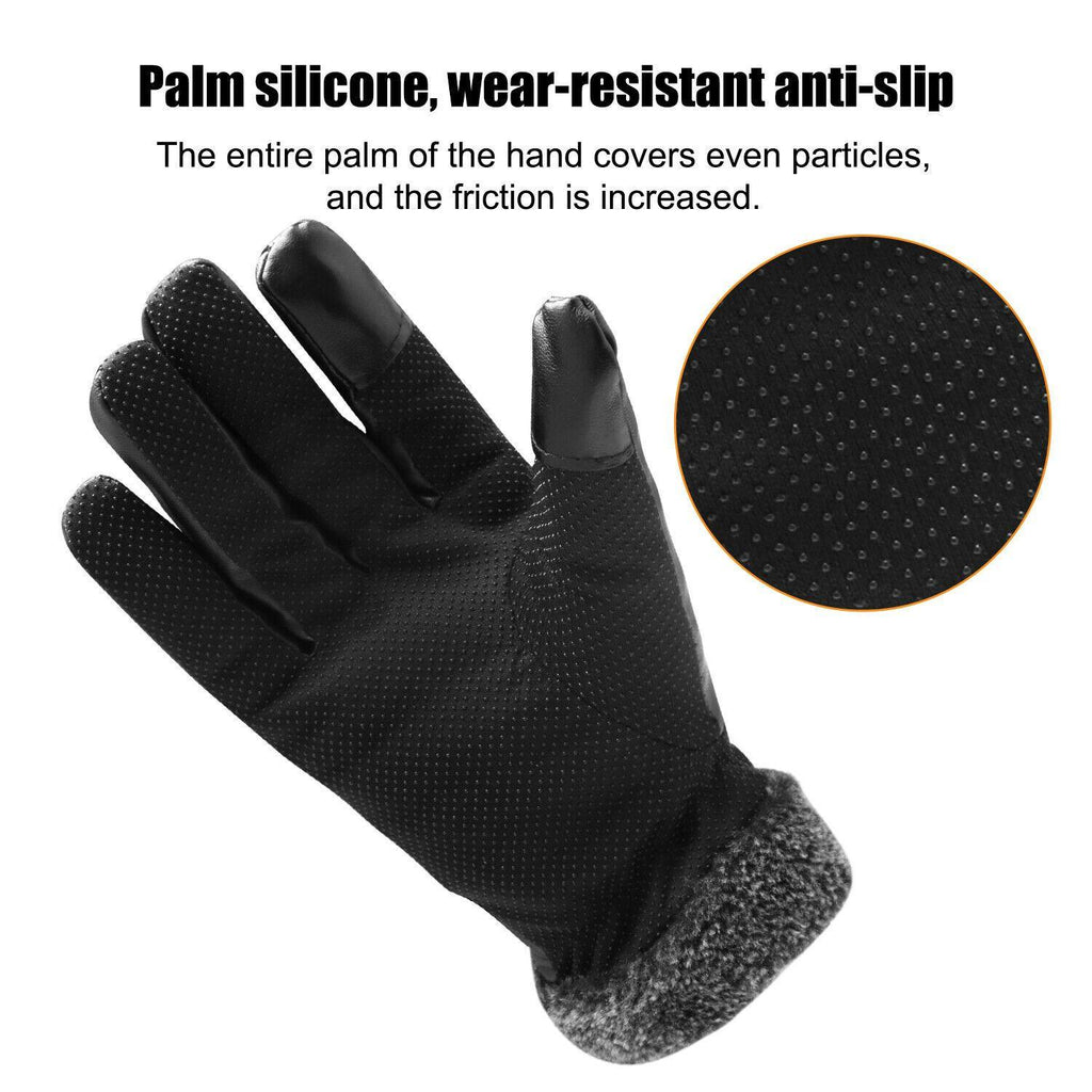 Gants de ski en cuir imperméables, conçus pour résister à -30℃ — isolation thermique, compatibles avec les écrans tactiles
