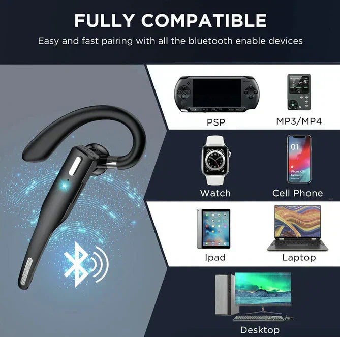 Cuffia/auricolari wireless Trucker — Doppio microfono, Bluetooth 5.1 con cancellazione del rumore