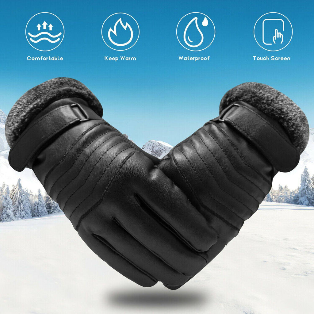 Gants de ski en cuir imperméables, conçus pour résister à -30℃ — isolation thermique, compatibles avec les écrans tactiles