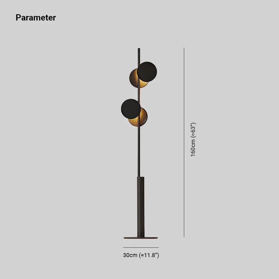 Lámpara de pie minimalista negra de metal con LED para sala de estar | boxzora