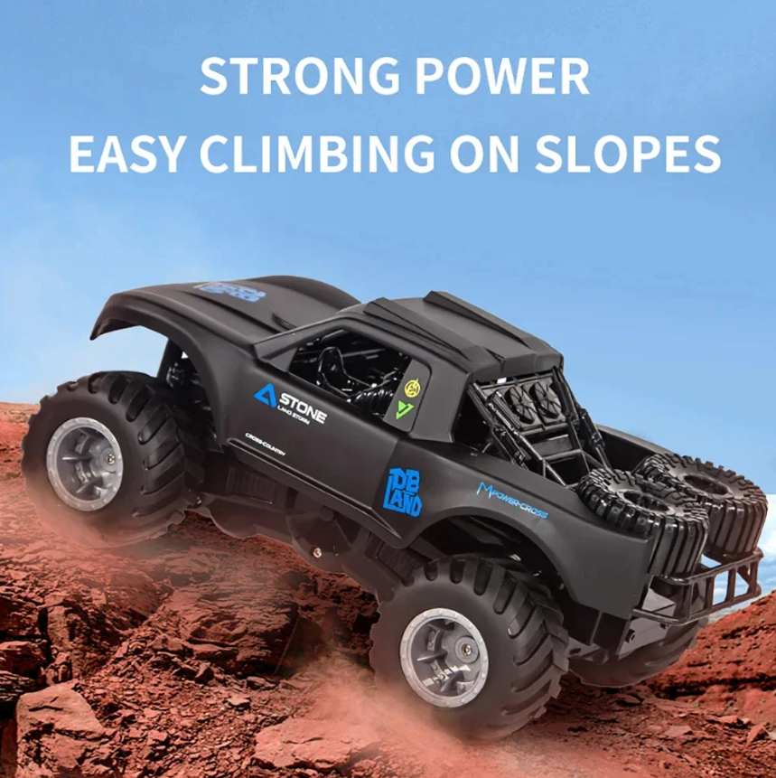 Carro telecomandado 4WD — Brinquedo todo-o-terreno para crianças, suspensão independente e pneus com revestimento de borracha