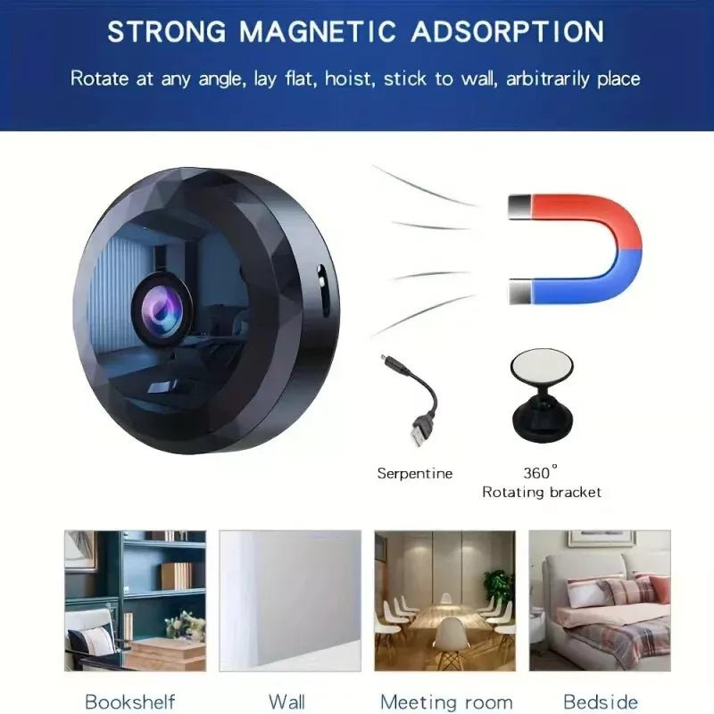 OPTIGUARD 1080P HD magnetische mini-wifi-camera — nachtzicht en bewegingsdetectie