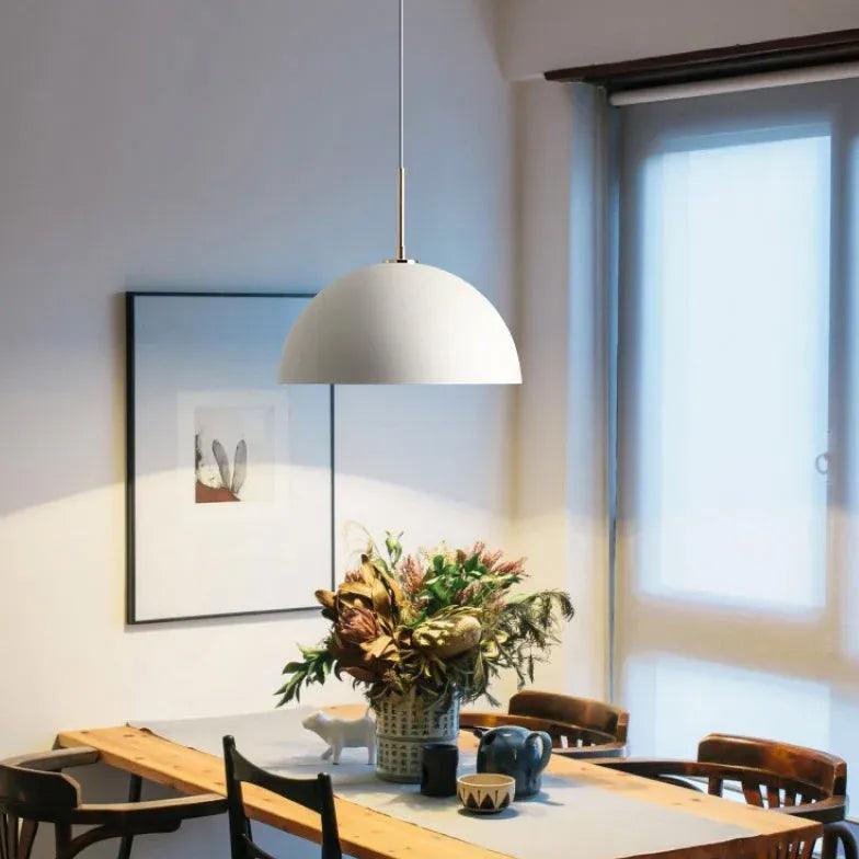 Lámpara colgante moderna de aluminio con forma de media cúpula | boxzora