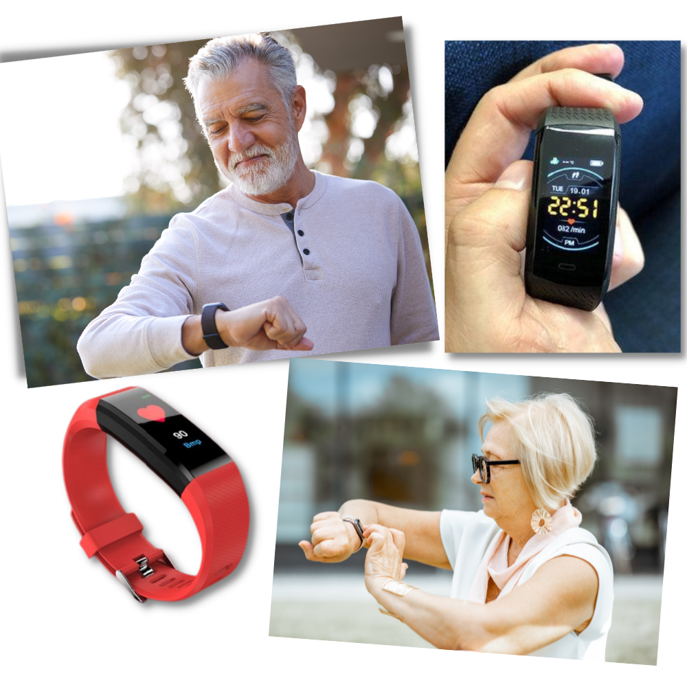 Senior Smartwatch — Large Clear Display, Health Tracking, Long Battery, USB Charging