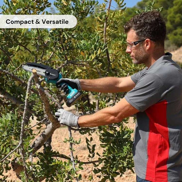 SharpCut 6” Cordless Chainsaw — Lightweight Ergonomic Design, Powerful Fast Cutting