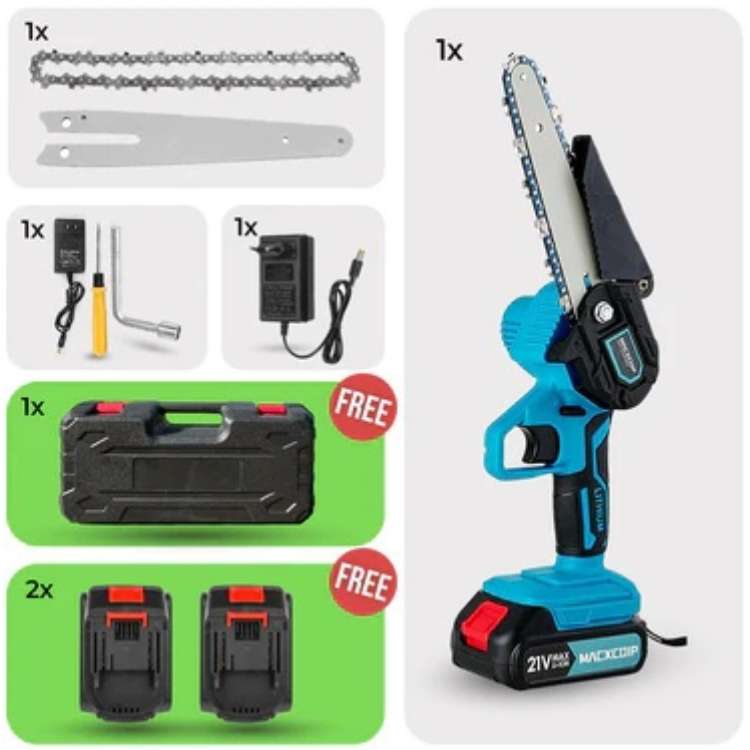 SharpCut 6” Cordless Chainsaw — Lightweight Ergonomic Design, Powerful Fast Cutting