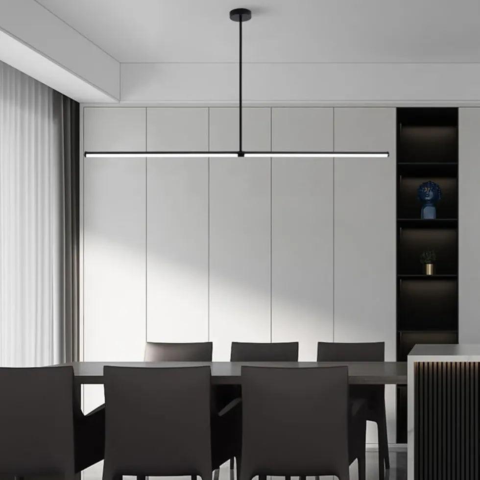 Minimalistické dlouhé LED závěsné osvětlení jídelního stolu | boxzora